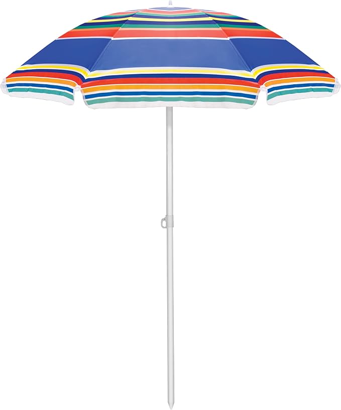 Umbrelă de plajă cu dungi de 1,8 m