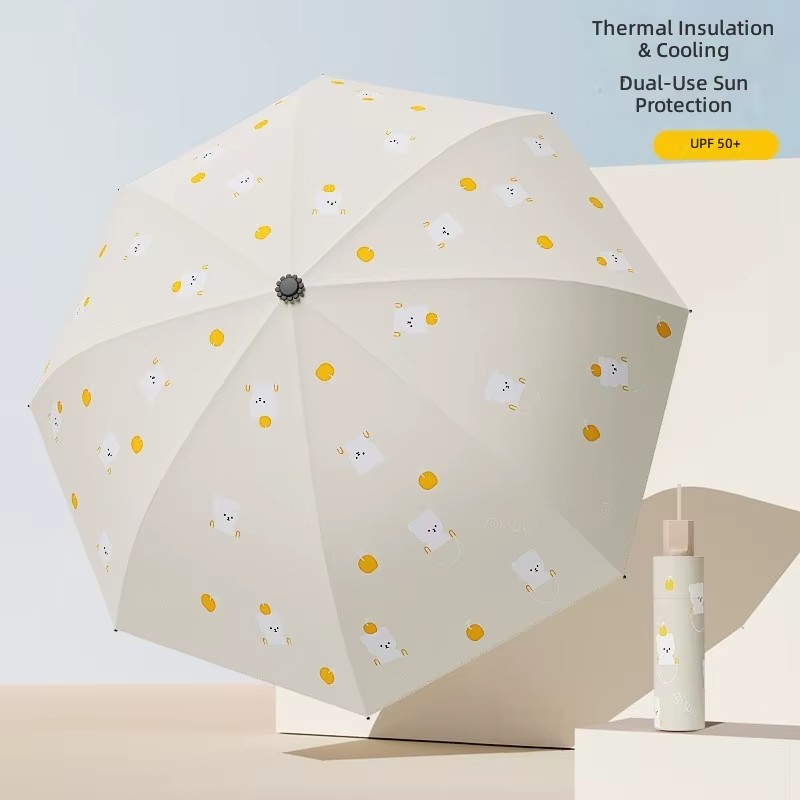 Umbrelă pliabilă cu urs de desene animate cu 8 coaste