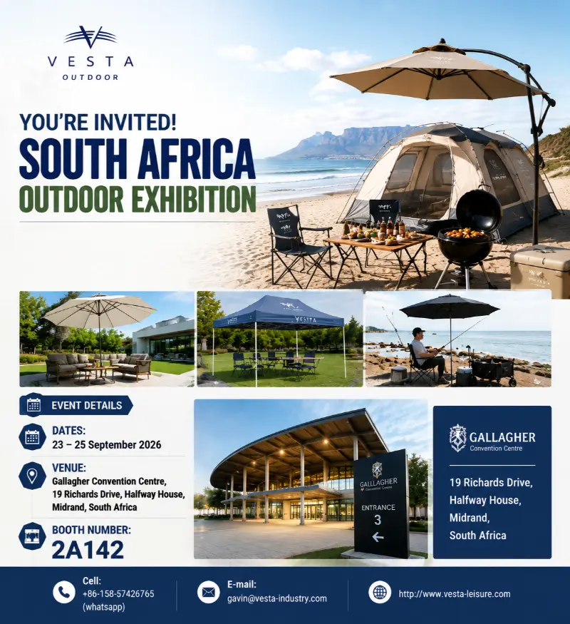 VESTA OUTDOOR va prezenta soluții inovatoare de viață în aer liber la Expoziția 2026 a mărcii din Africa de Sud, China
