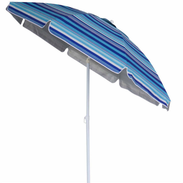 Umbrelă de soare de plajă cu dungi albastre de 6,5 metri
