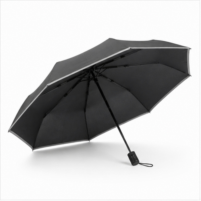 Umbrelă pliabilă automată personalizată de 21 inci cu ornamente reflectorizante