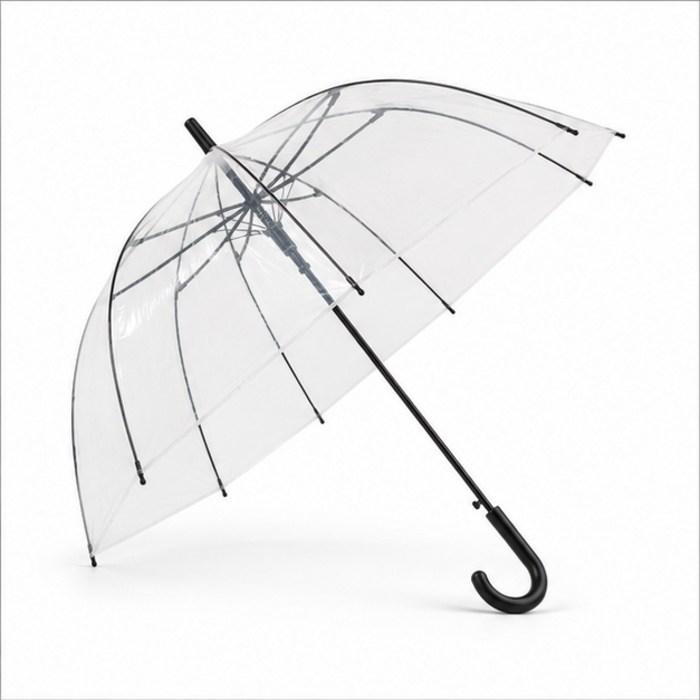 Umbrelă personalizată cu cușcă de păsări din PVC transparent de 23 inch