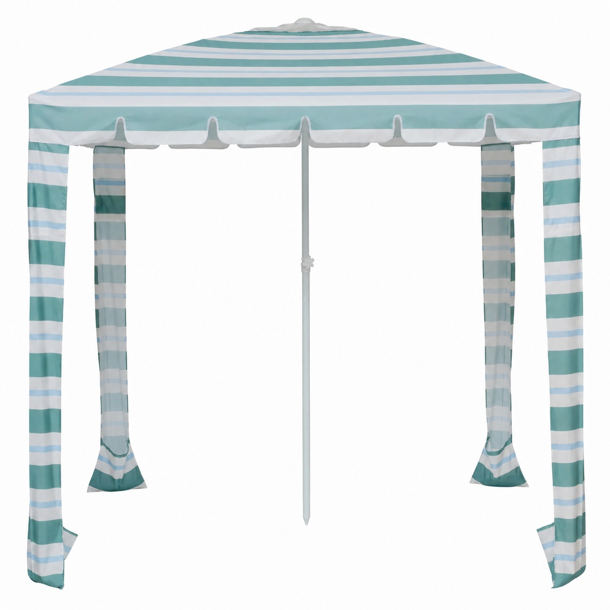 Cabana de plajă personalizată de 2 m x 2 m, cu buzunare de nisip
