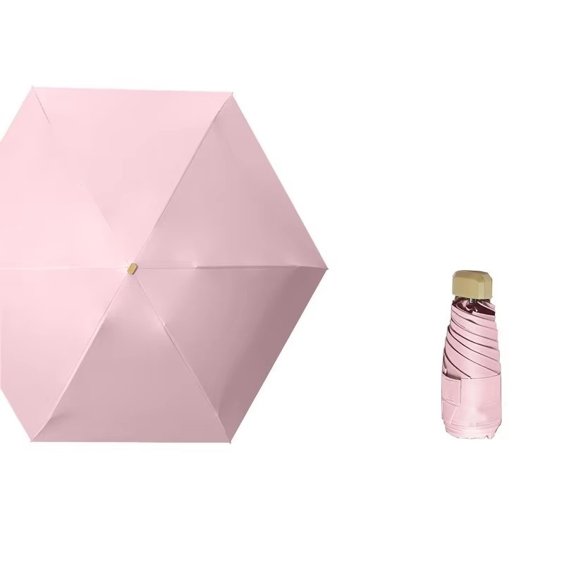 Umbrelă de soare de vinil pliabilă manuală personalizată pentru femei, mini cadou de afaceri publicitare