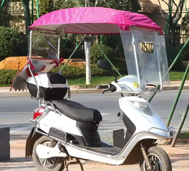 New Electric Motorcycle Umbrella Battery Scooter Square Rain Cover Scooter Rainproof Sunshade Foldable