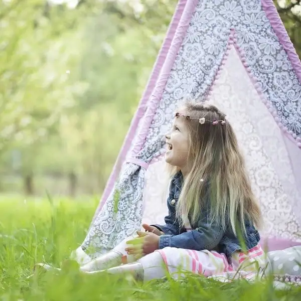Cort de imprimare din bumbac în stil indian Wigwam pentru copii