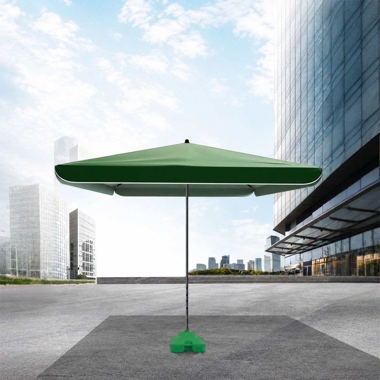 Umbrelă mare de 220–300 cm pentru exterior, cu baldachin Oxford acoperit cu argint 420D și stâlp de oțel detașabil