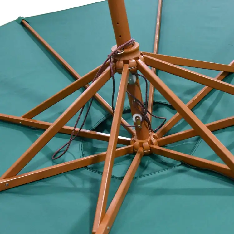 Umbrelă mare de grădină din lemn