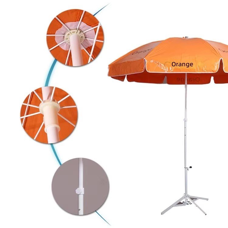 Umbrelă de plajă din țesătură Oxford, cadru de oțel, umbrelă de soare de exterior din PVC cu logo personalizat