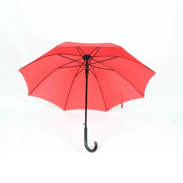 Umbrelă roșie lungă și dreaptă cu protecție UV