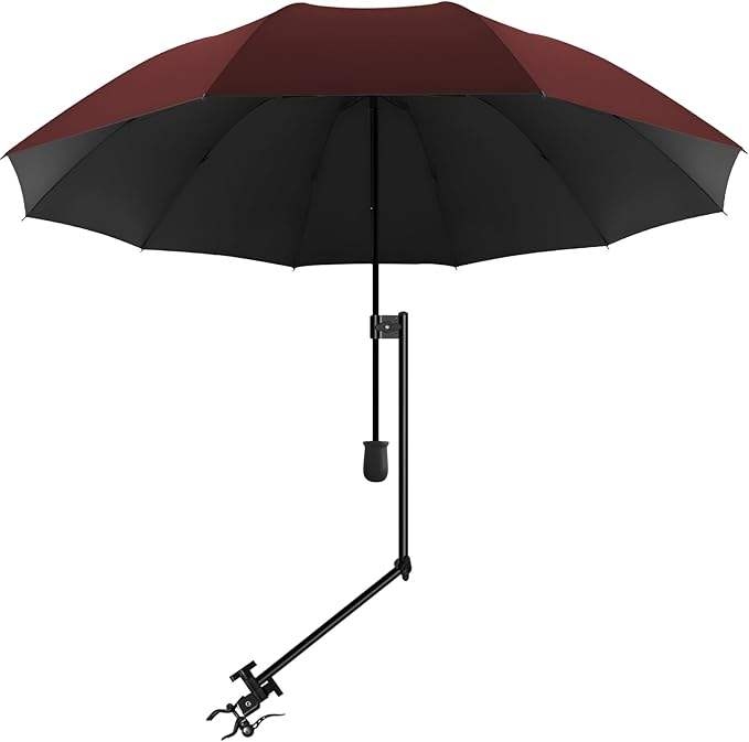 Umbrelă de plajă UPF 50+ cu clemă universală reglabilă