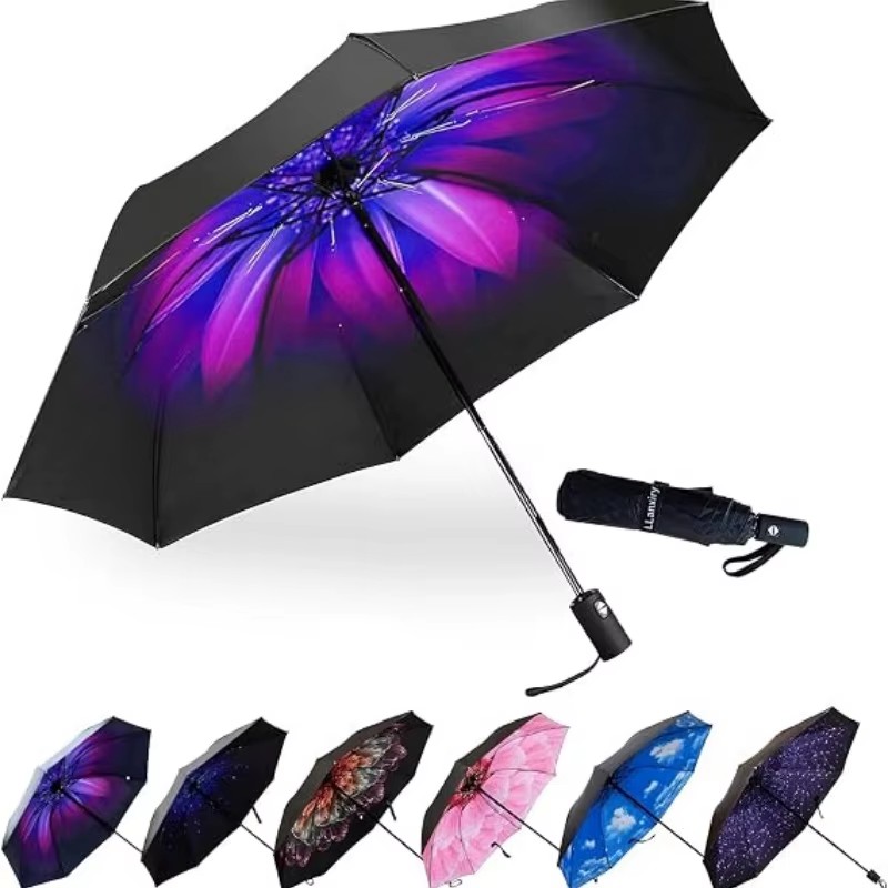Umbrelă pliabilă automată în culori versatile